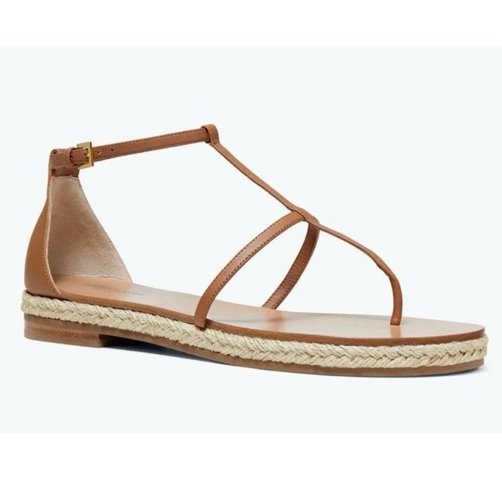 Michael Kors Collection annabeth runway leather sandal acorn 36.5 espadrille - Picture 2 of 5